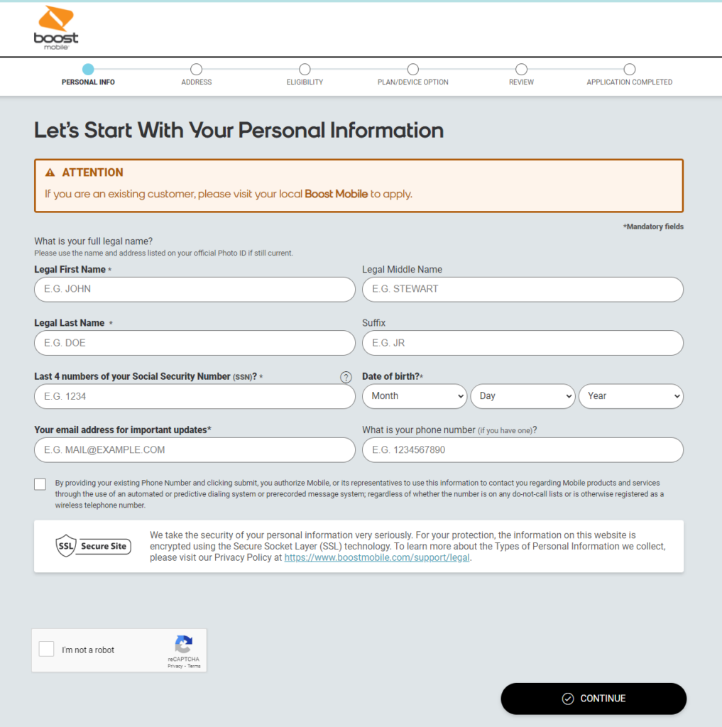 Boost Mobile Free Government Phone Application Form
